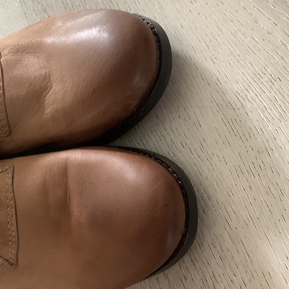 M Maccari shoes leather boots size 39 tan brown ruched distressed zipper NWOT - Picture 11 of 16